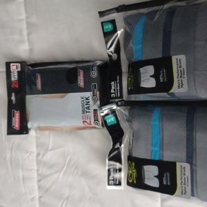 Nwt men's 2 pk duckies xl muscle tanks and 2 3 pks men's xl athletics boxers